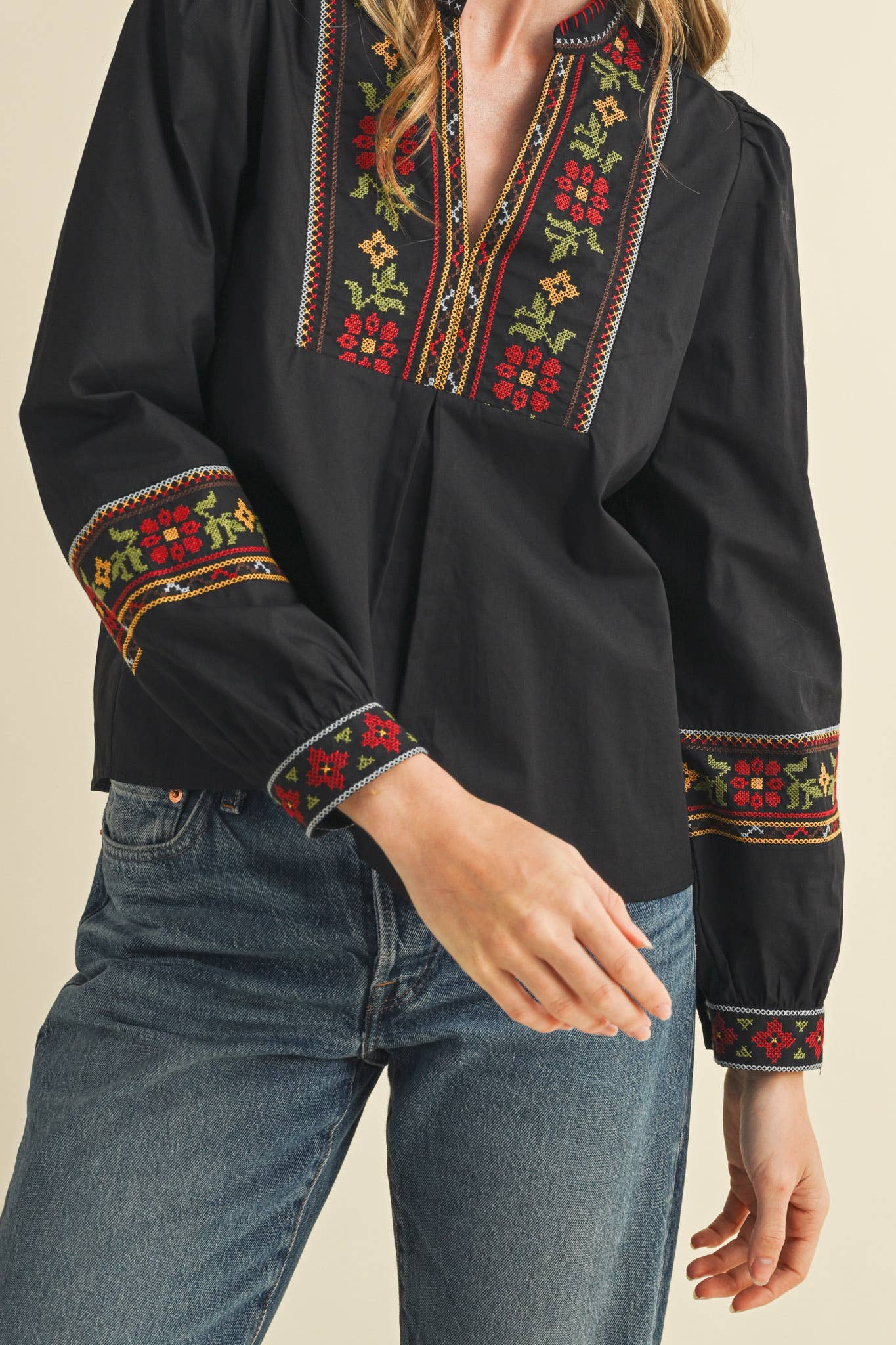 Cross Stitch Embroidered blouse