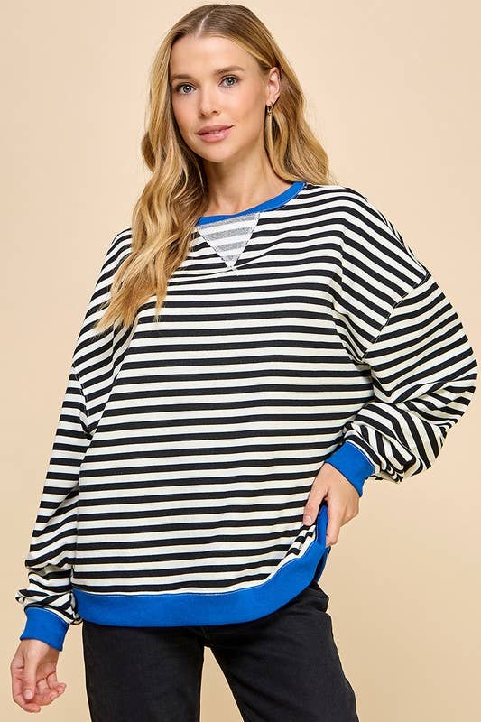 Oversized Striped Sweatshirt