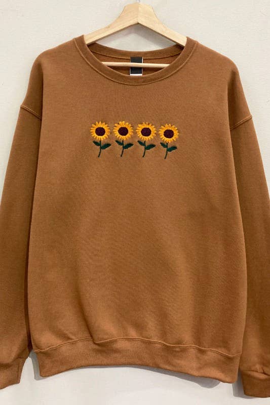 Sunflowers Embroidered Sweatshirt