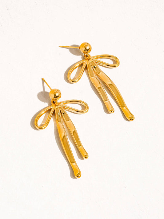 Olivia 18K Gold Non-Tarnish Bow Dangle Earring
