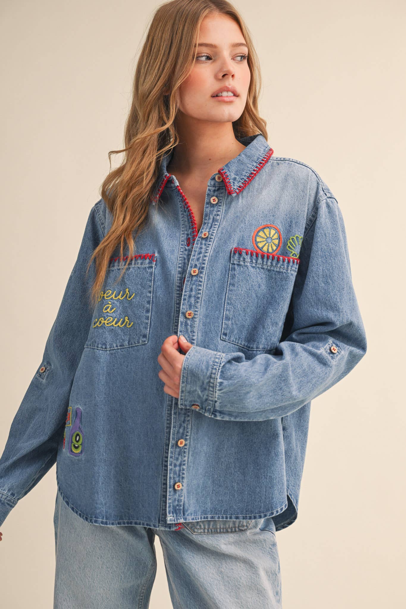 The Côte d’Azur Denim Shirt - alternate product view at Vogue Villa