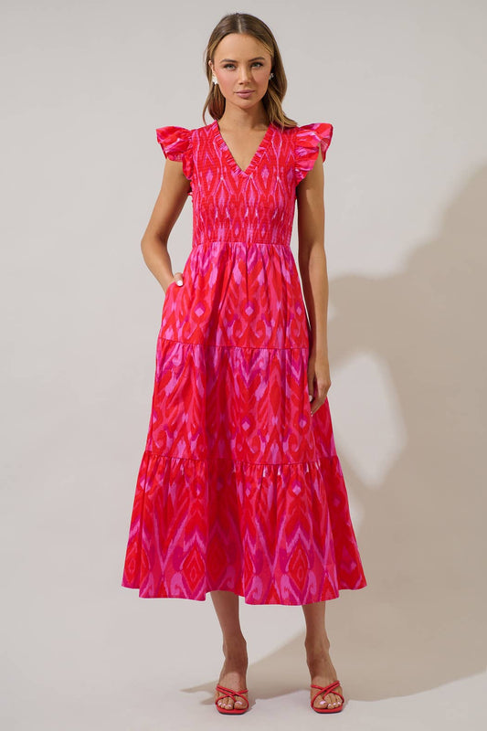 Amara Ikat Midi Dress