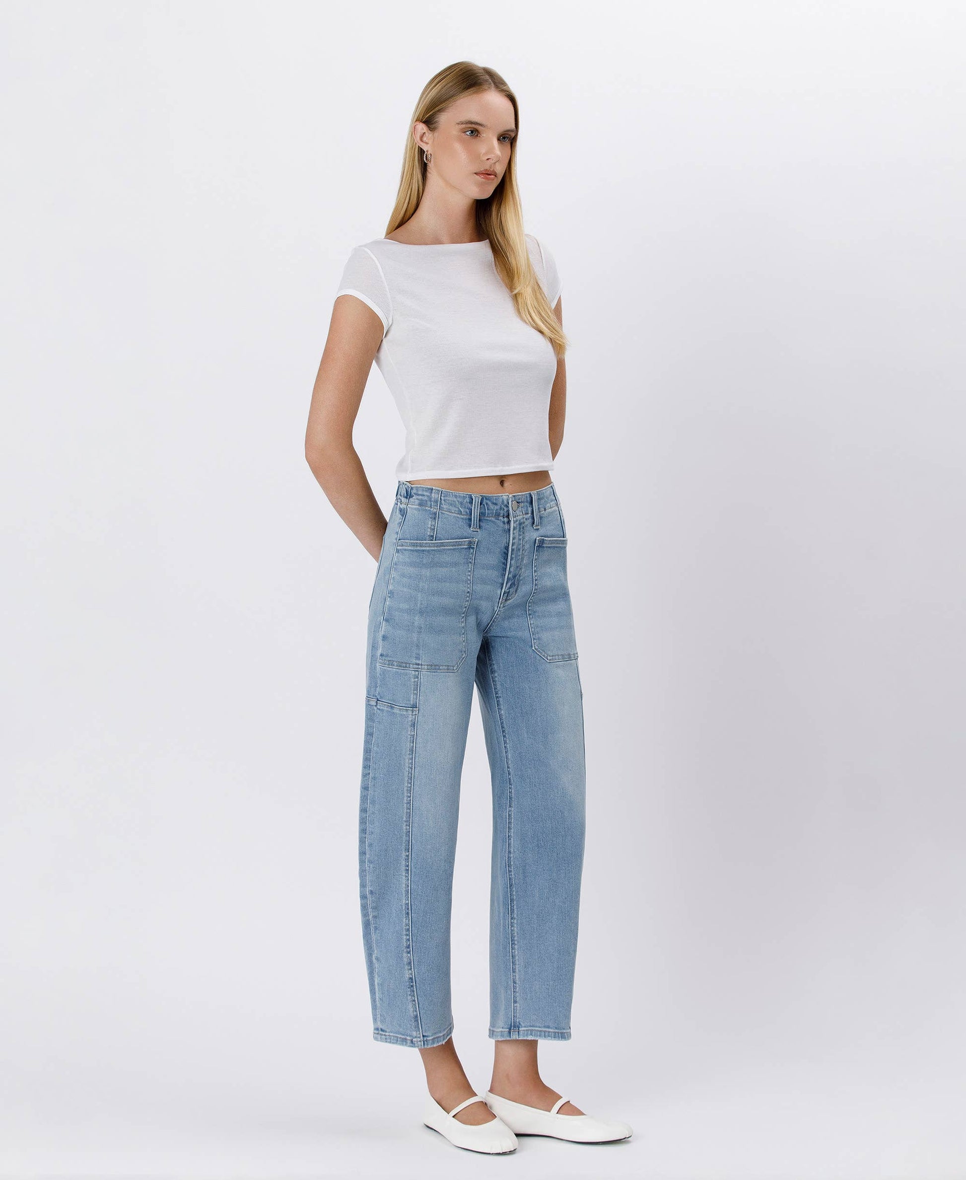 Marias Barrel Jeans - alternate product view at Vogue Villa