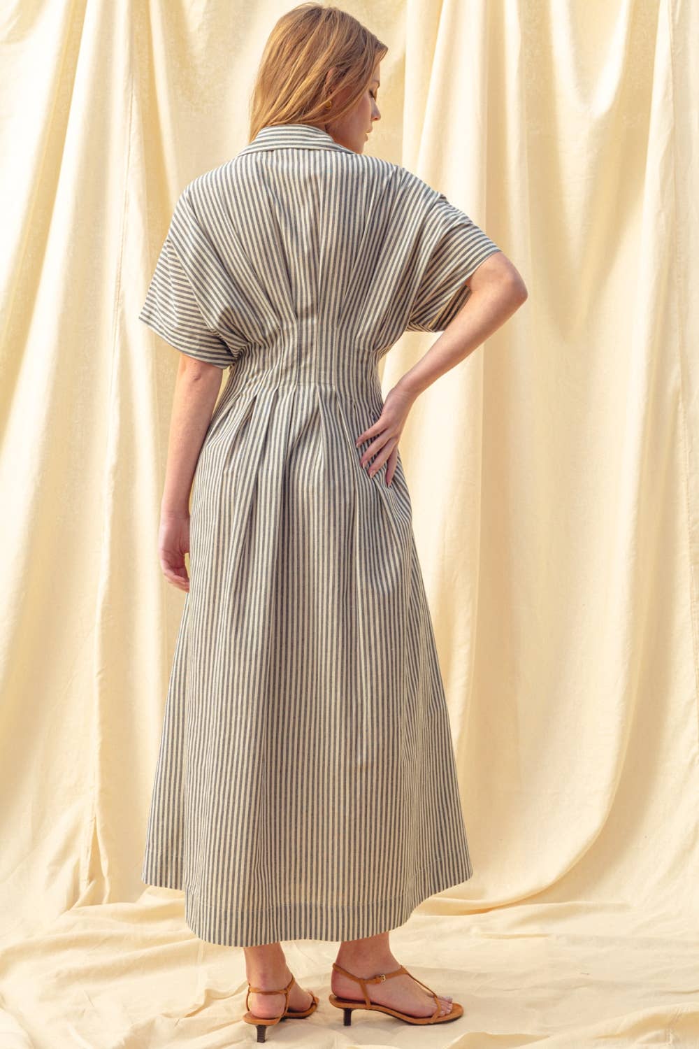 Harper Striped Shirt Dress - alternate product view at Vogue Villa