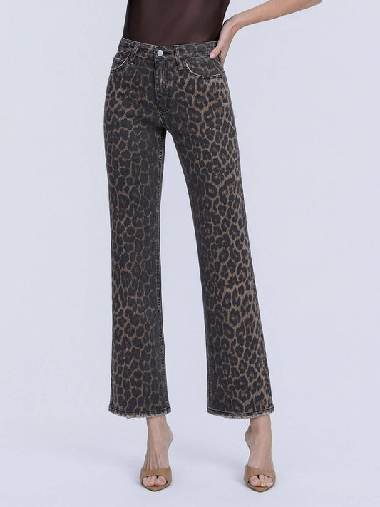 Leopard Slim High Rise Jeans