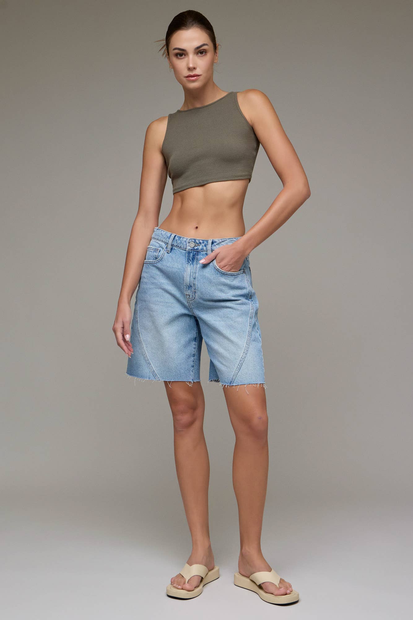 Medium Wash Baggy Shorts