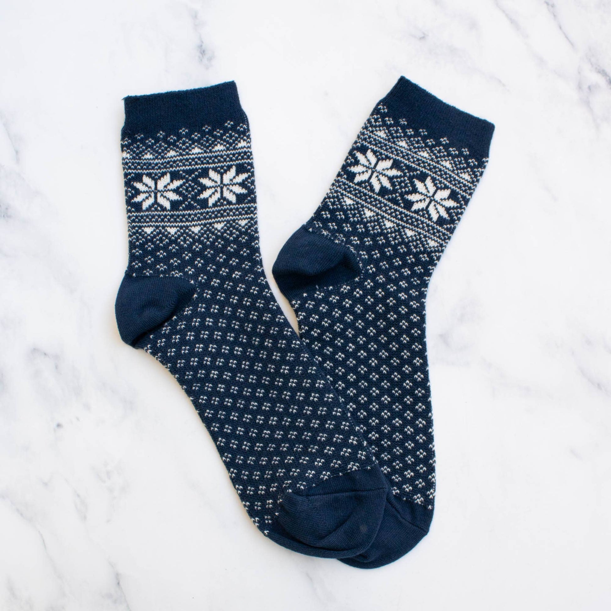 Women's Snowflake-Motif Comfort Socks - alternate product view at Vogue Villa
