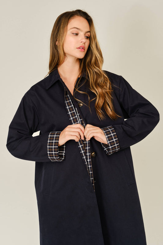 The Harlow Plaid Trench